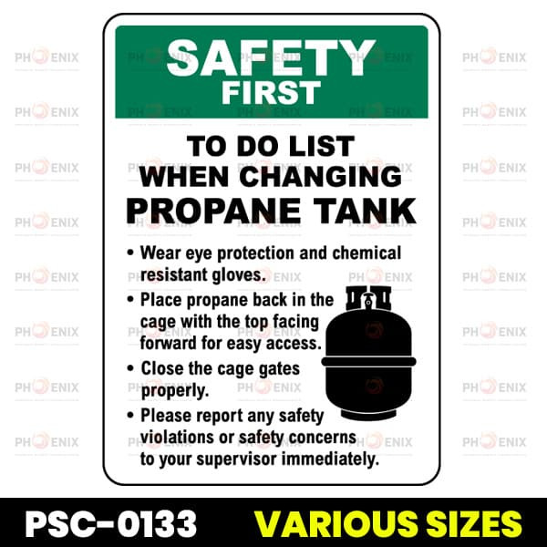To Do List When Changing Propane Tanks Sign