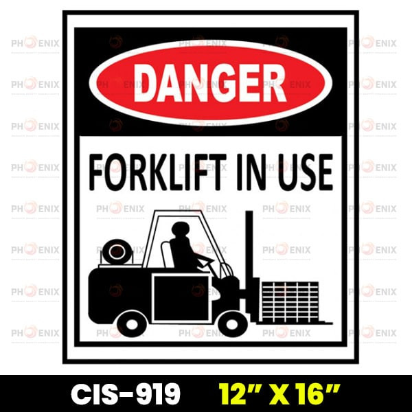 Forklift in Use Safety Sign