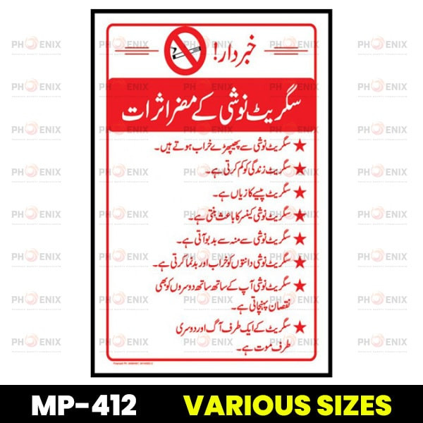 Negative Effects of Smoking Sign