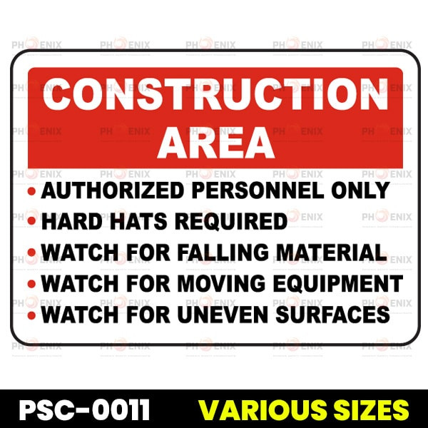 Construction Area Rules Sign
