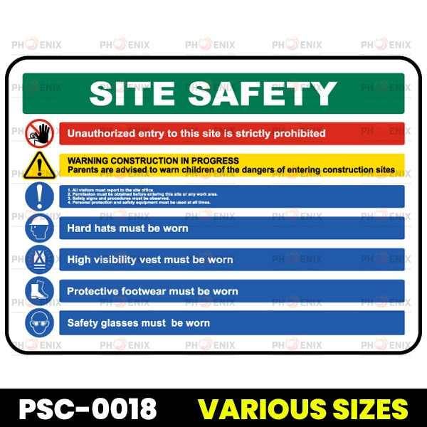 Site Safety Rules & PPE Required Sign