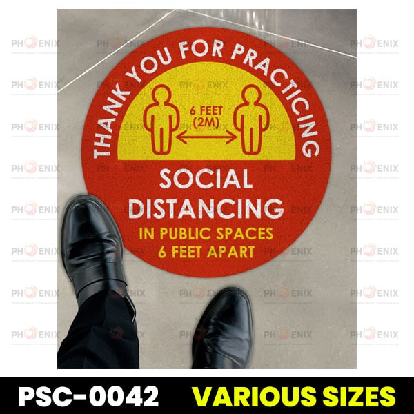 Thank You For Practicing Social Distancing Floor Sign