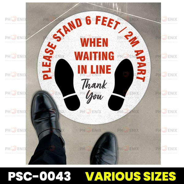 Please Stand 6 Ft / 2m Apart Floor Sign