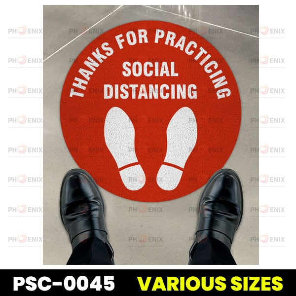 Thanks For Practicing Social Distancing Floor Sign
