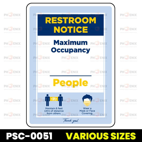 Restroom Notice Maximum Occupancy Sign