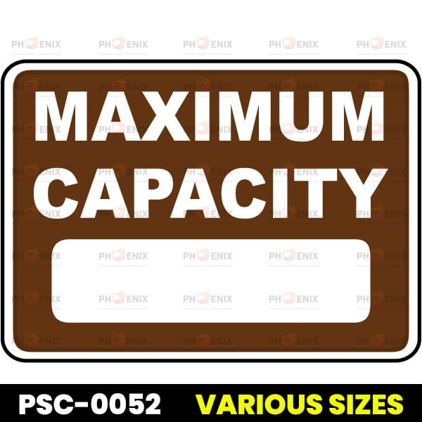 Maximum Capacity Sign