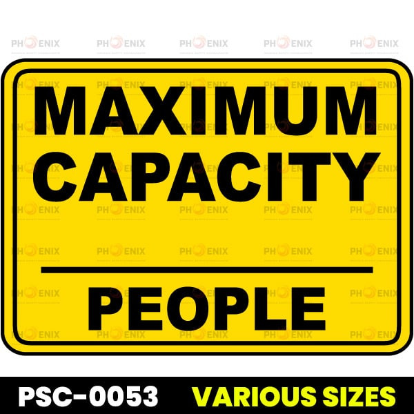 Maximum Capacity (People) Sign