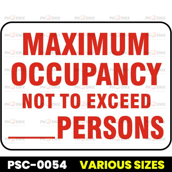 Maximum Occupancy Sign