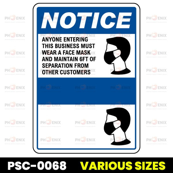 Wear a Face Mask Sign
