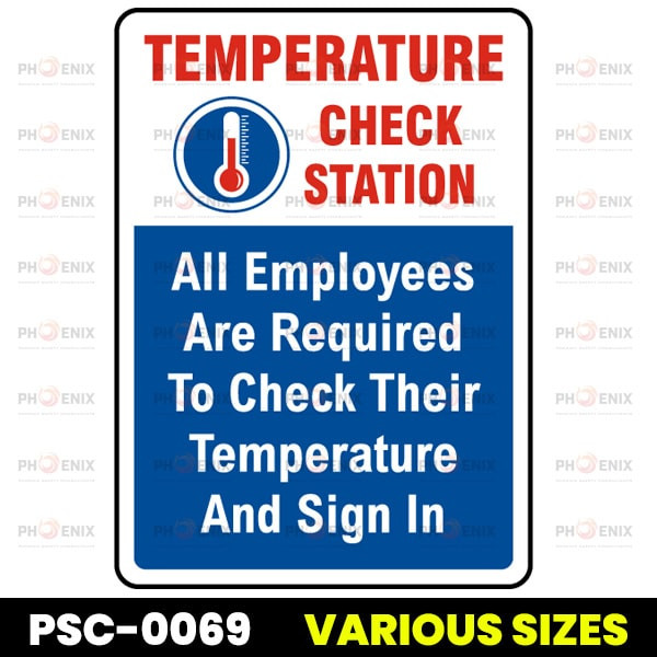 Temperature Check Station Sign