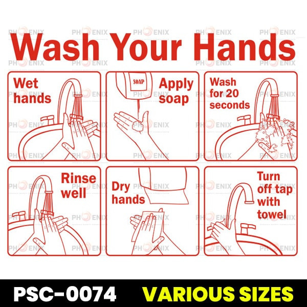 Wash Your Hands Instructions Sign