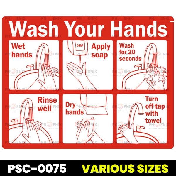 Wash Your Hands Instructions Sign