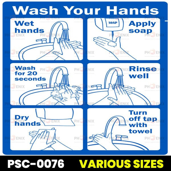 Wash Your Hands Instructions Sign