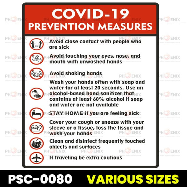 COVID-19 Prevention Measures Sign