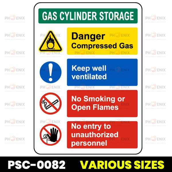 Gas Cylinder Storage Sign