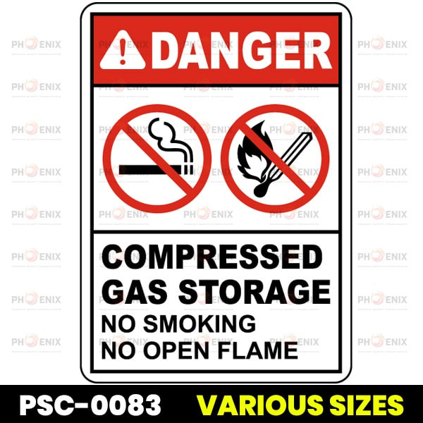 Danger Compressed Gas Storage Sign