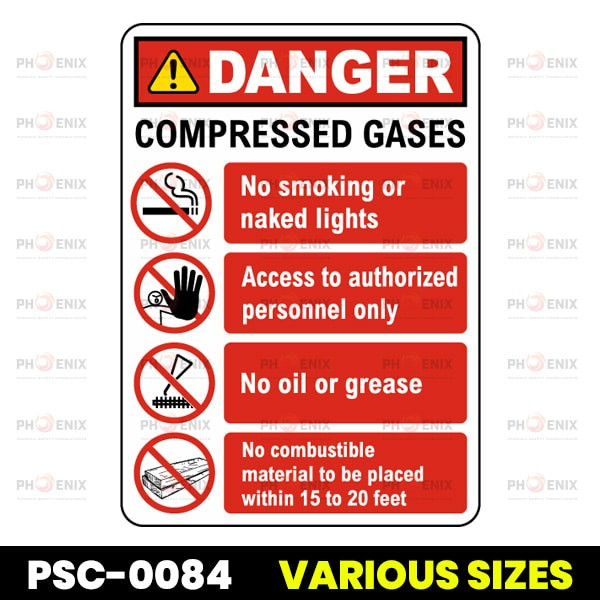 Danger Compressed Gases Sign