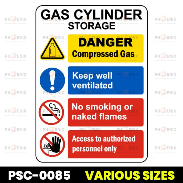 Gas Cylinder Storage Sign