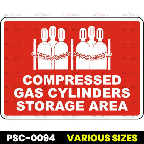 Compressed Gas Cylinders Storage Area Sign