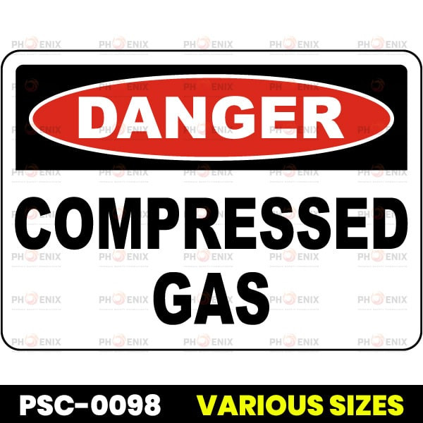 Danger Compressed Gas Sign