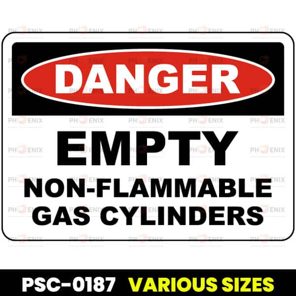 Danger Empty Non-Flammable Gas Cylinders Sign