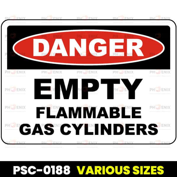 Danger Empty Flammable Gas Cylinders Sign