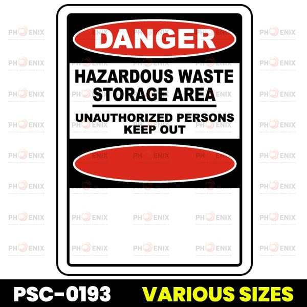 Bilingual Hazardous Waste Storage Area Keep Out Sign
