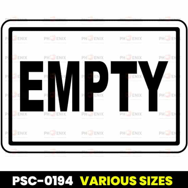 Empty Cylinder Ready For Use Label