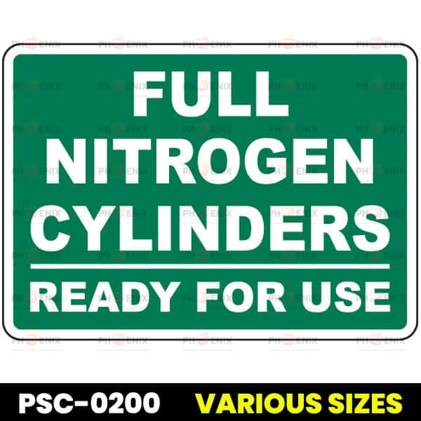 Full Nitrogen Cylinders Ready For Use Sign
